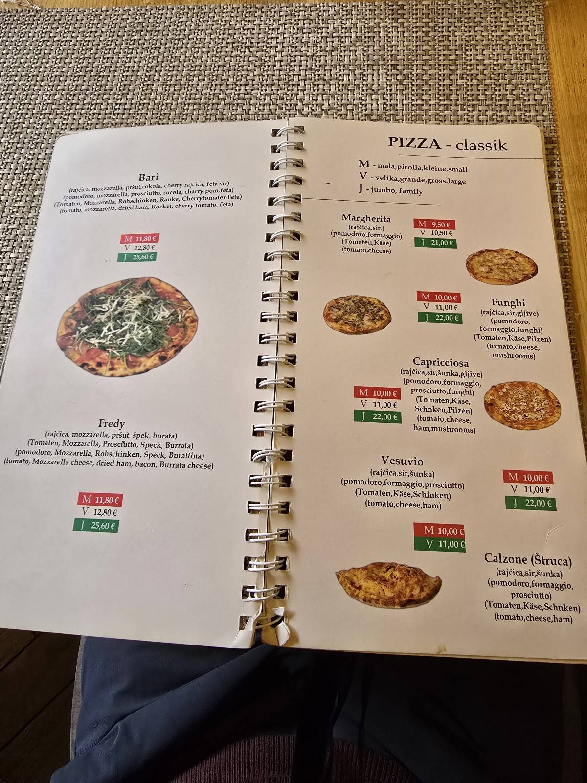 Menu di Pizzeria & Spaghetteria Capuciner 