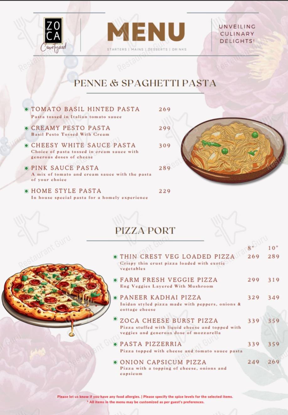 Check out the menu for Zoca Courtyard Barmer