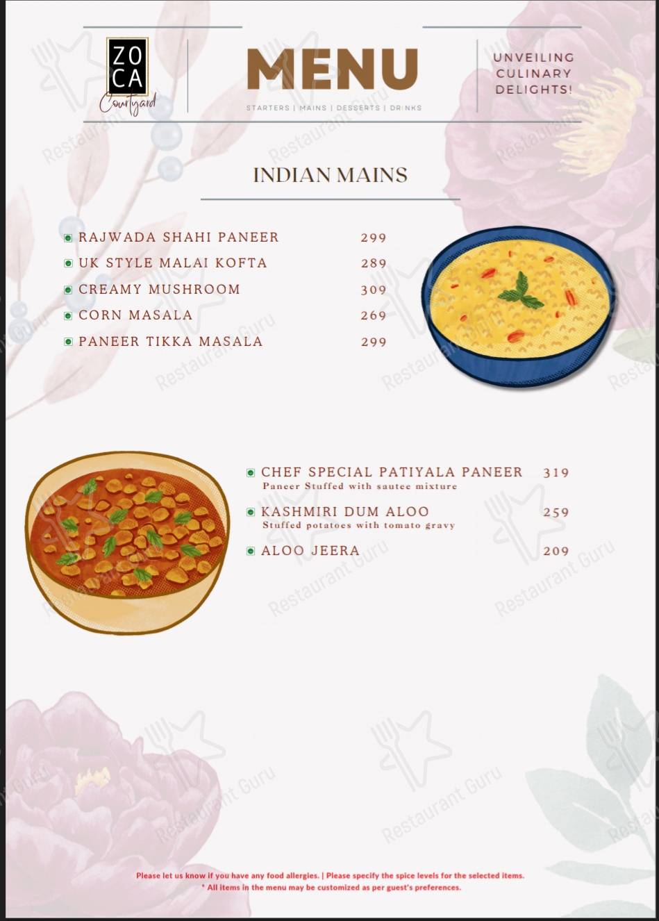 Check out the menu for Zoca Courtyard Barmer