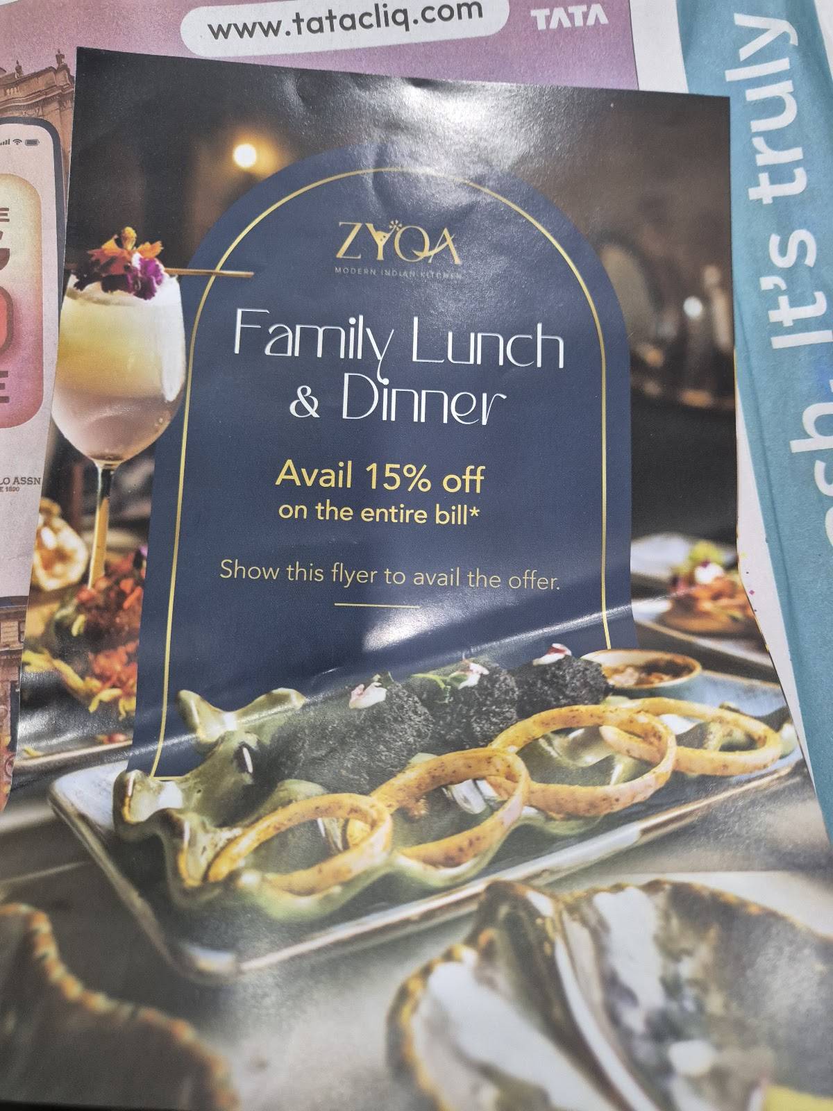 Zyqa— The Modern Indian Restaurant menu