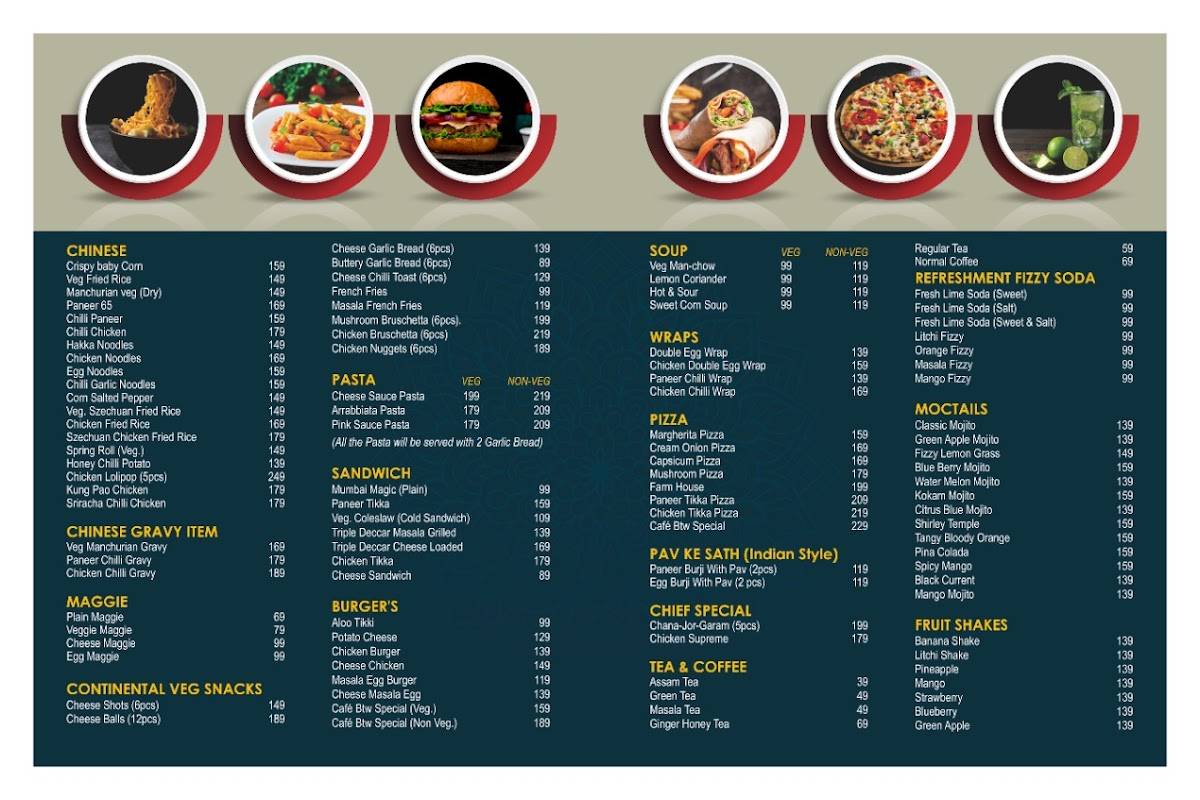 cafe btw menu