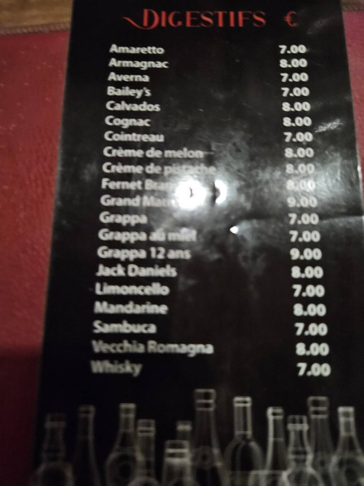 Menu de da leandro jemappes