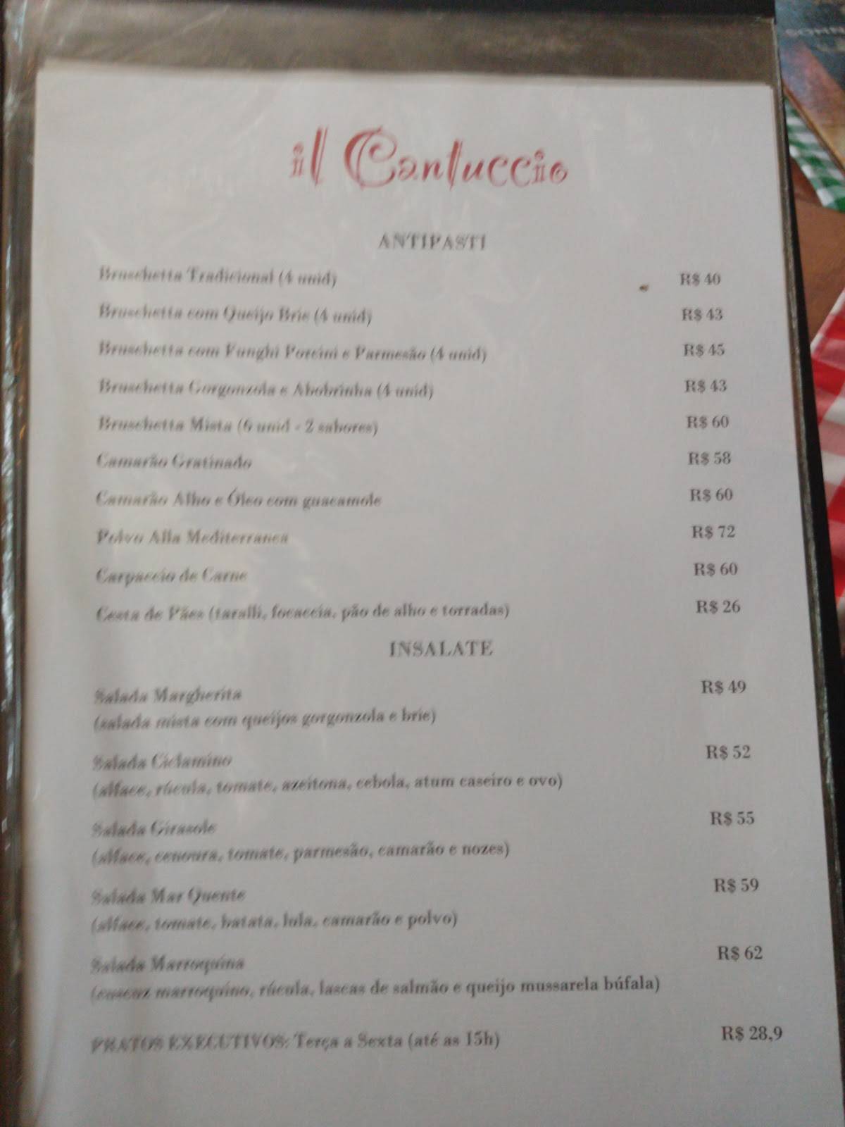 il Cantuccio cardápio