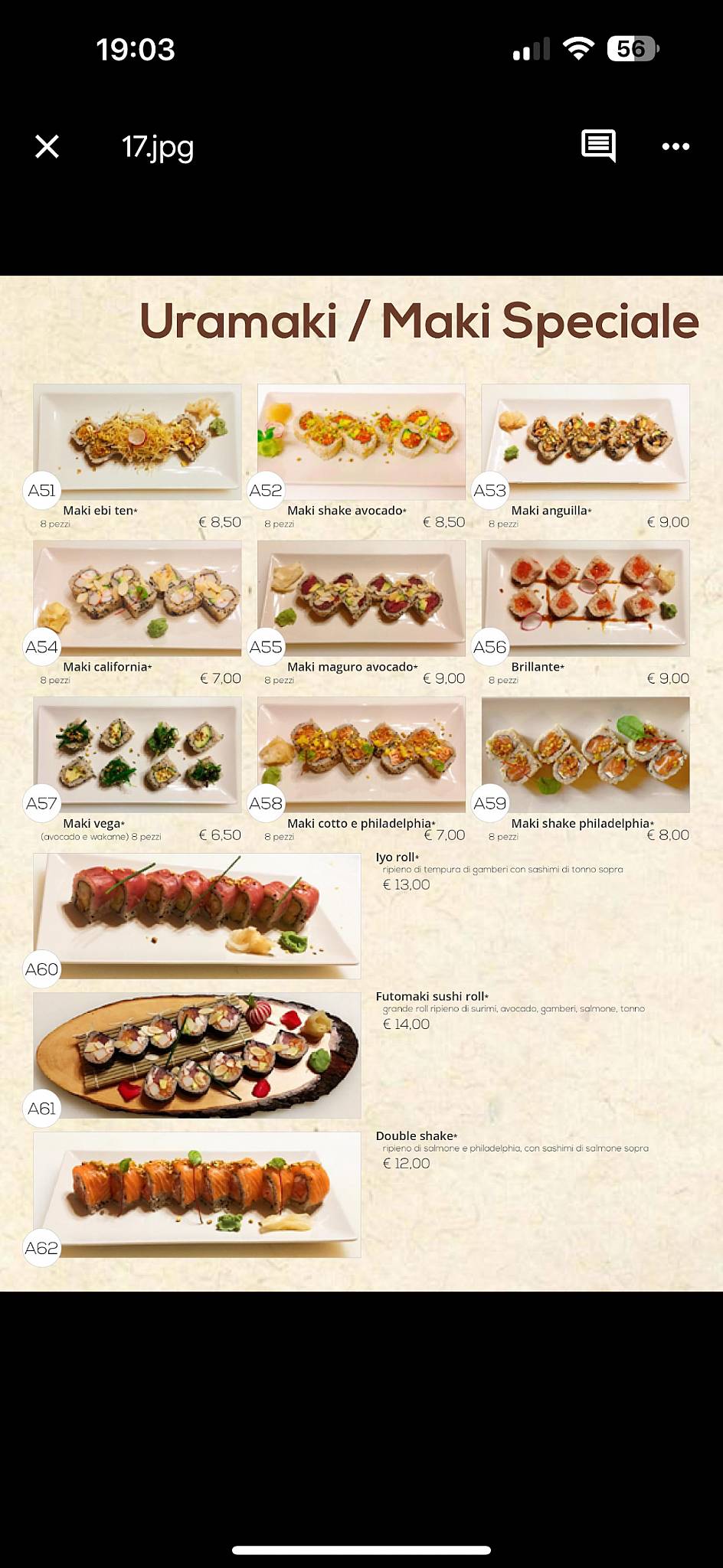 Menu di il giardino di giada 