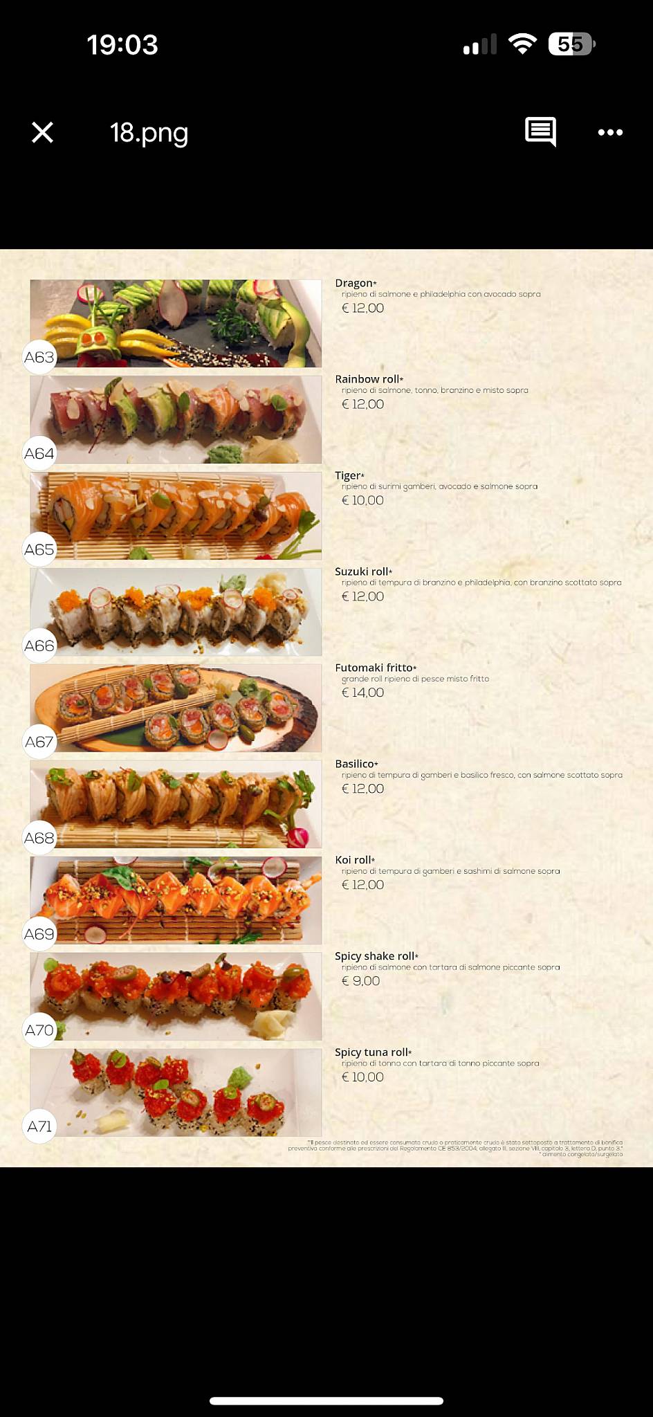 Menu di il giardino di giada 