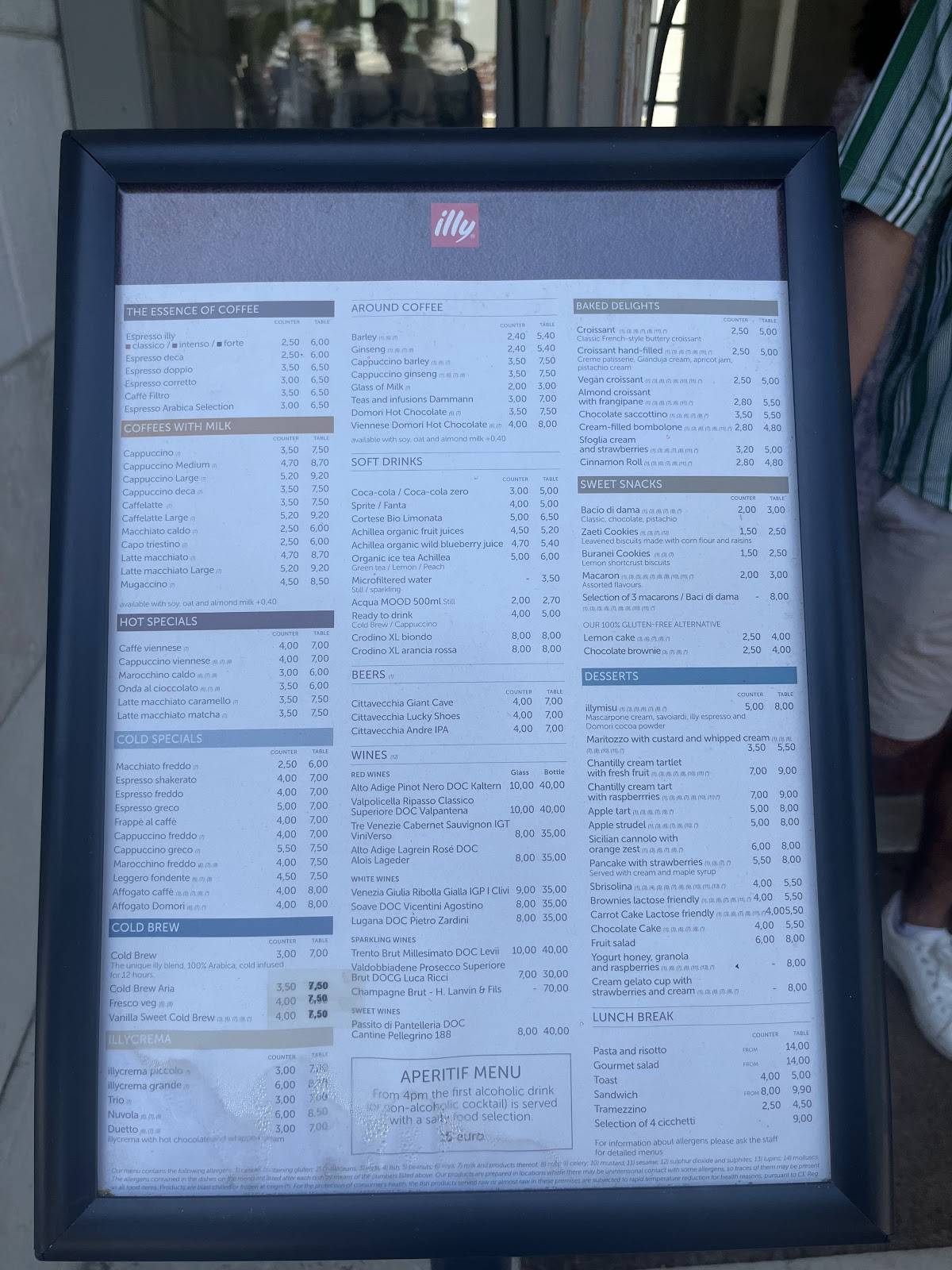 Menu di illy Caffè 