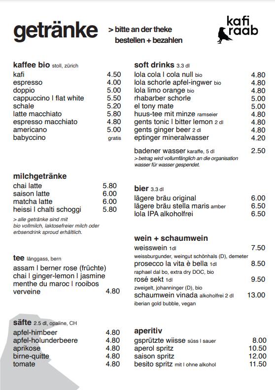 Menu di kafi raab 