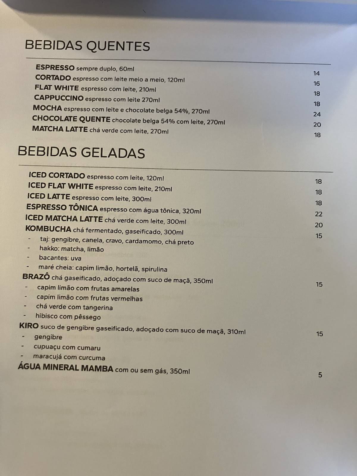 Mimo Café cardápio