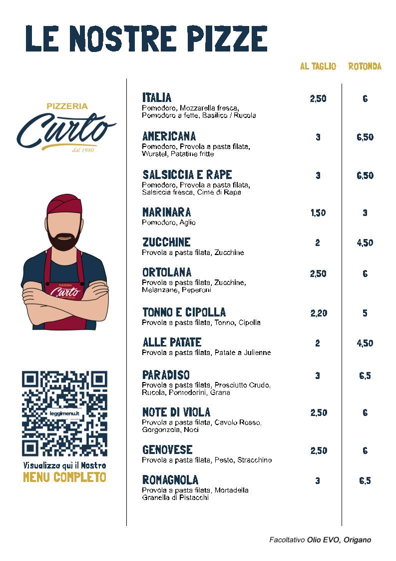Menu di Pizzeria Curto 