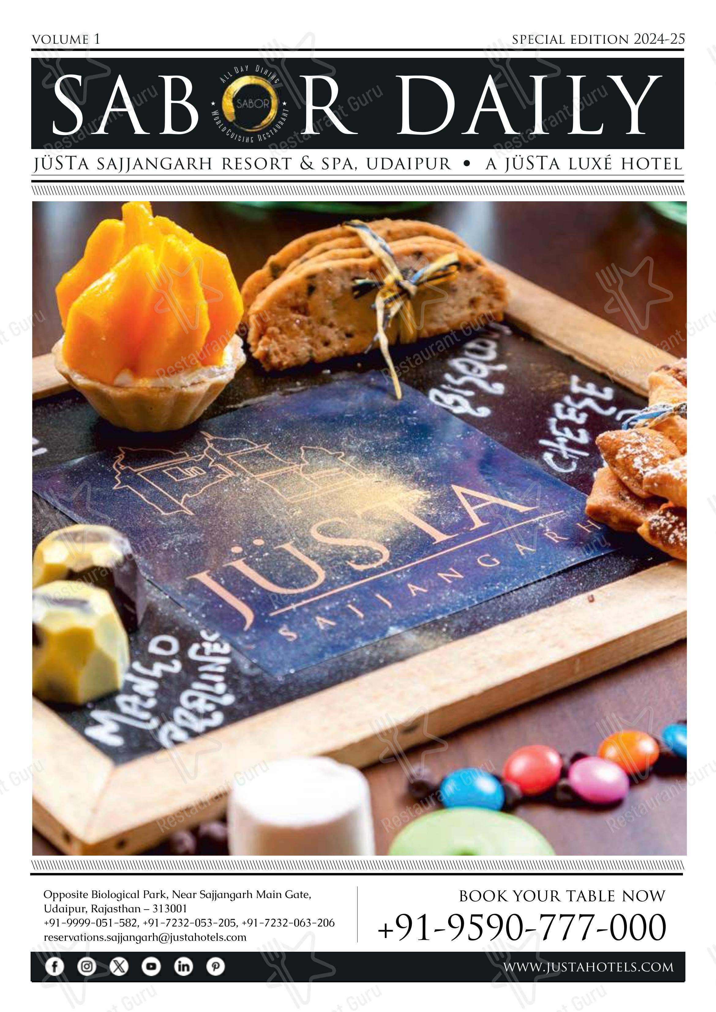 AIR, jüSTa Sajjangarh in Udaipur - Menu