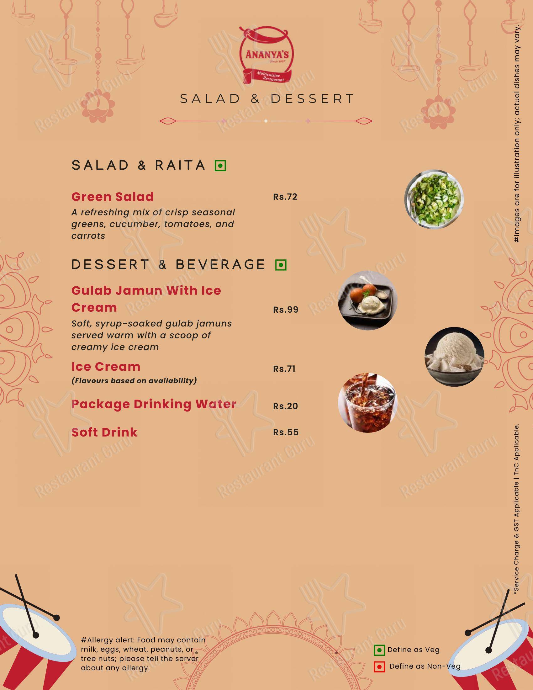 Ananya's Multicuisine Restaurant in Durgapur - Menu