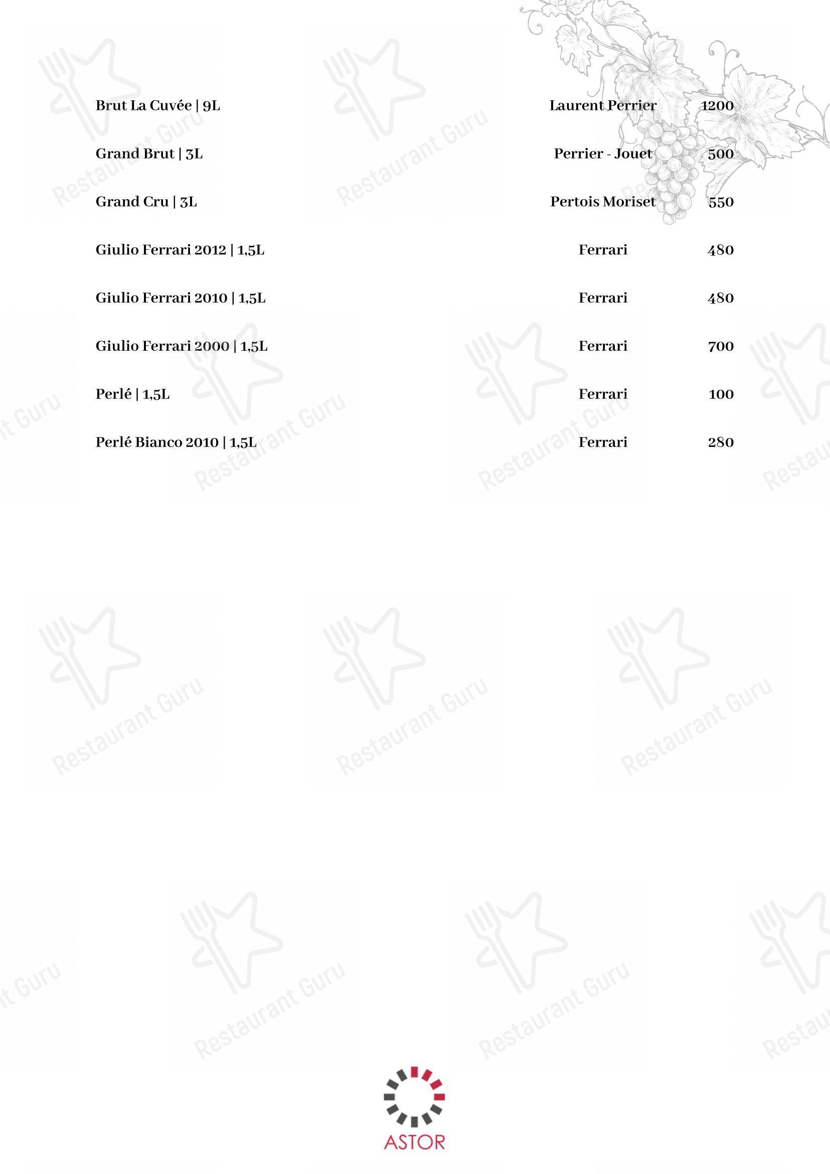 Menu per Astor in Belluno