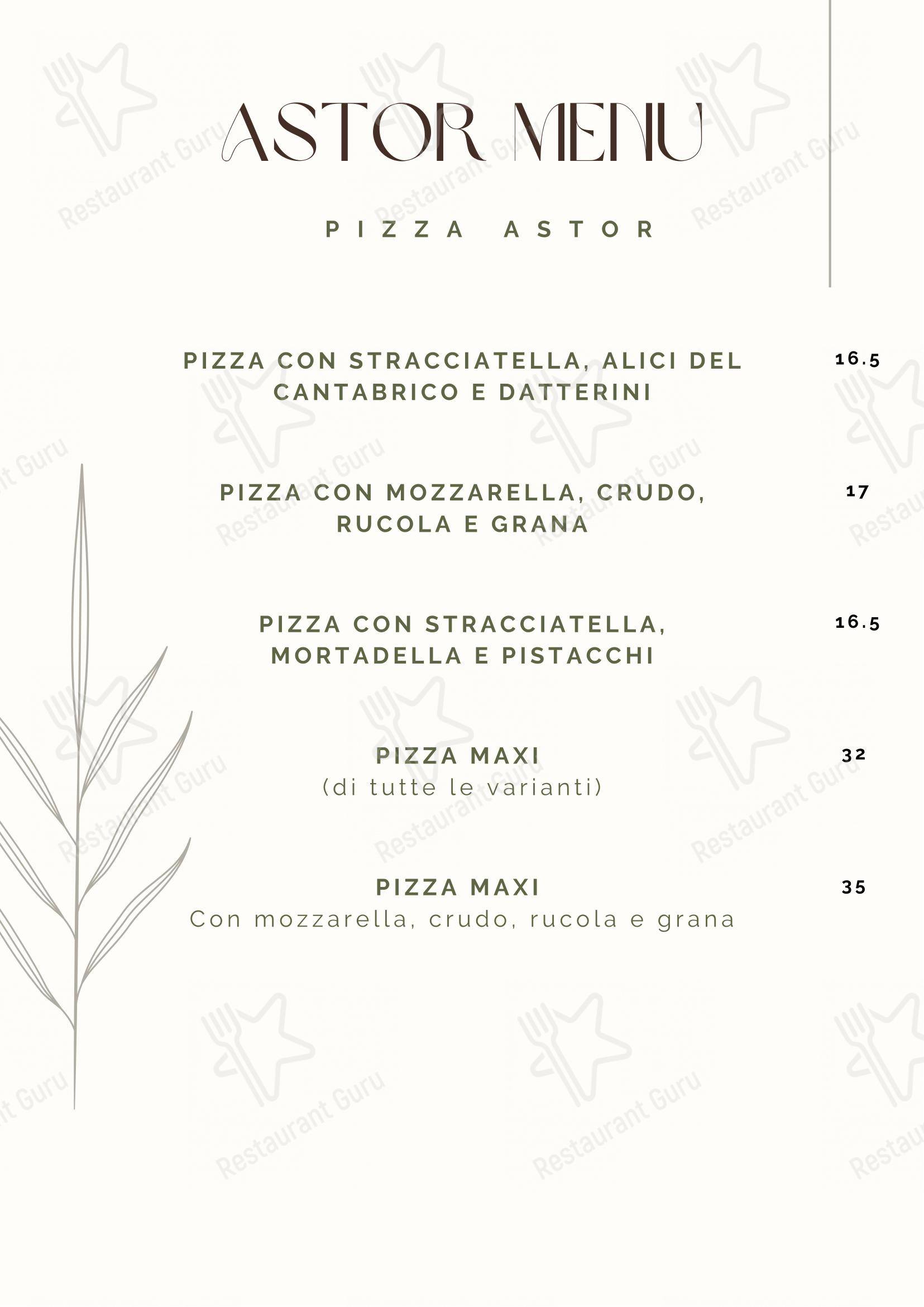 Astor in Belluno - Menu