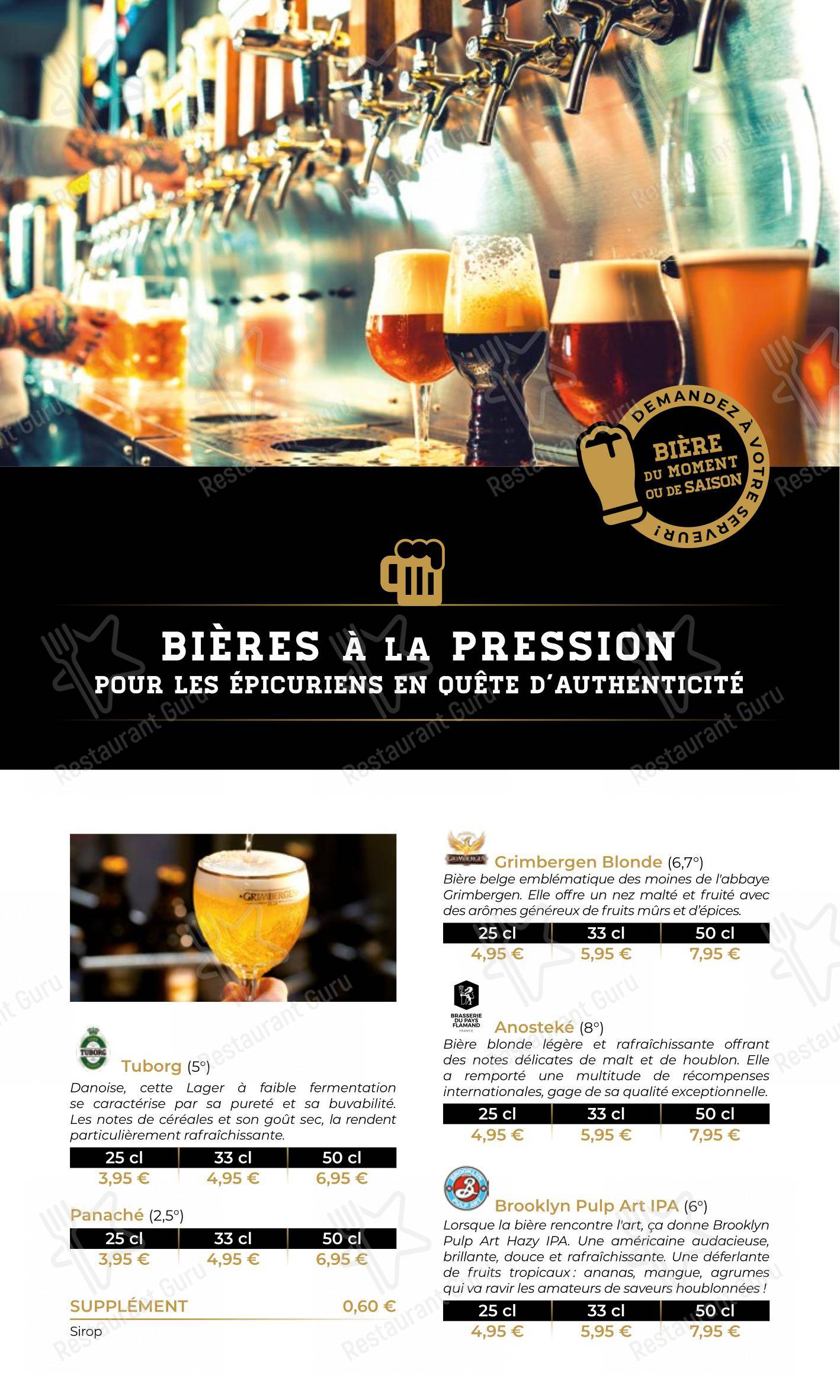 Callahan Pub & Brasserie Besançon dans Besançon - Menu