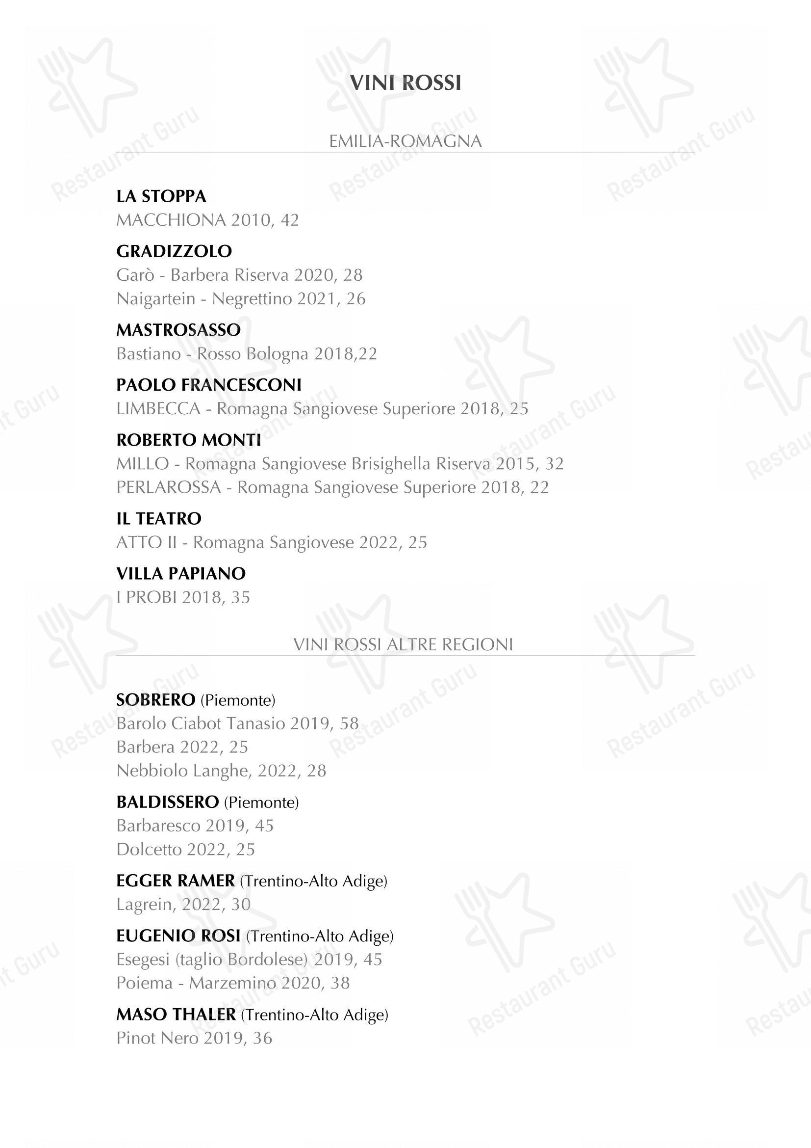 Menu bar per Camera A Sud caffè bar