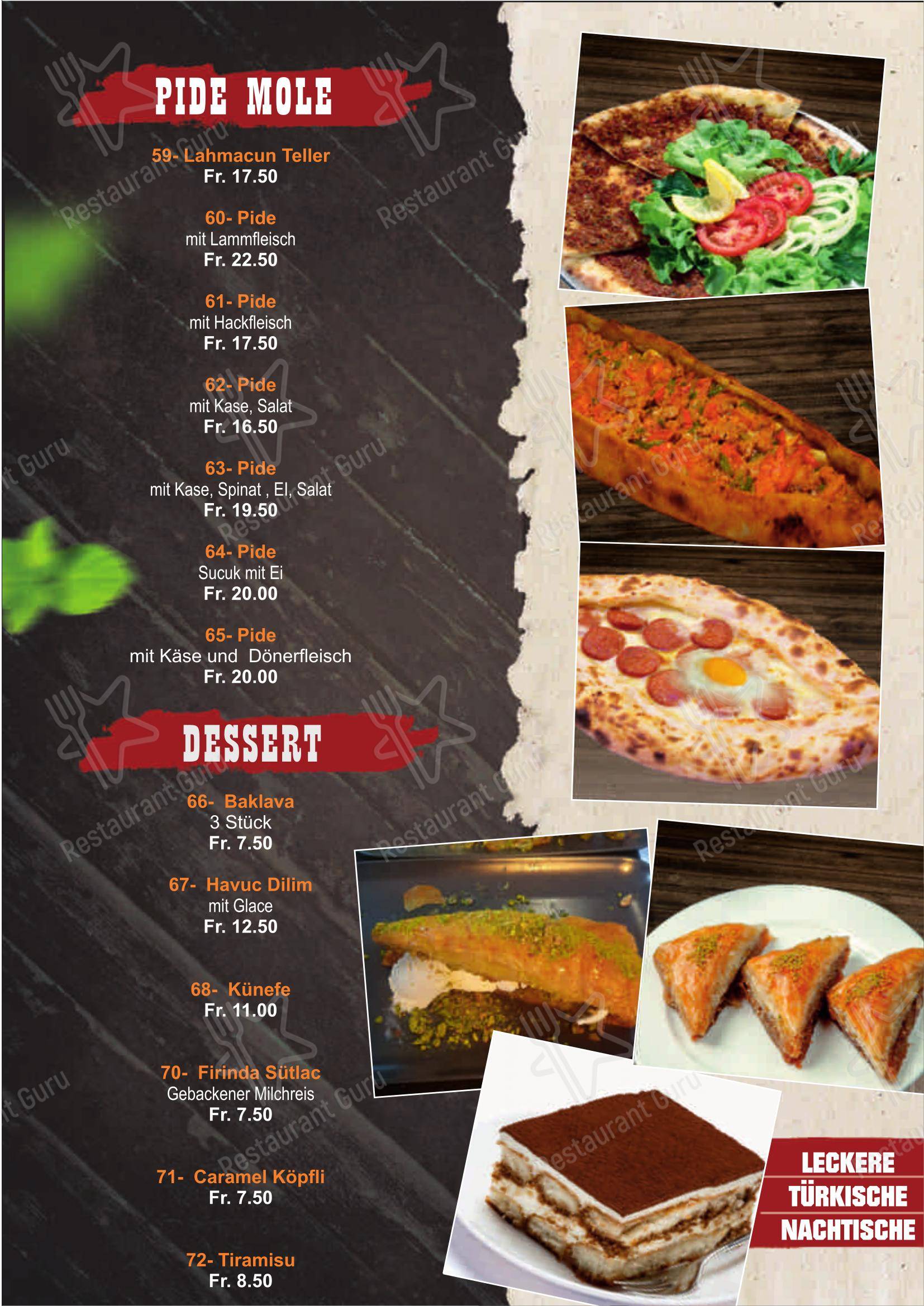 Menu per City Grill - Restaurant & Take Away Pratteln pizzeria