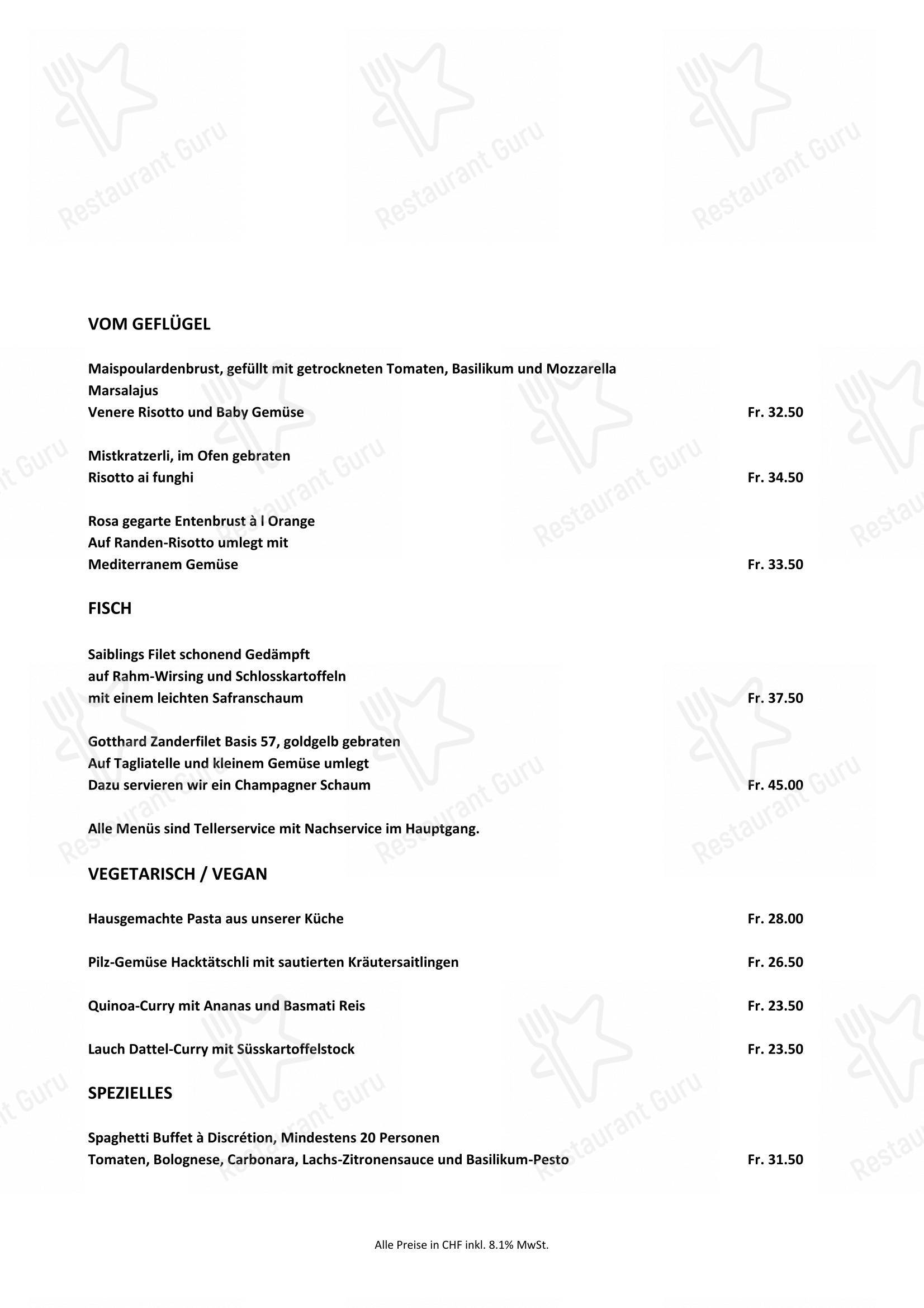 Company Lodge AG in Seedorf - 菜单