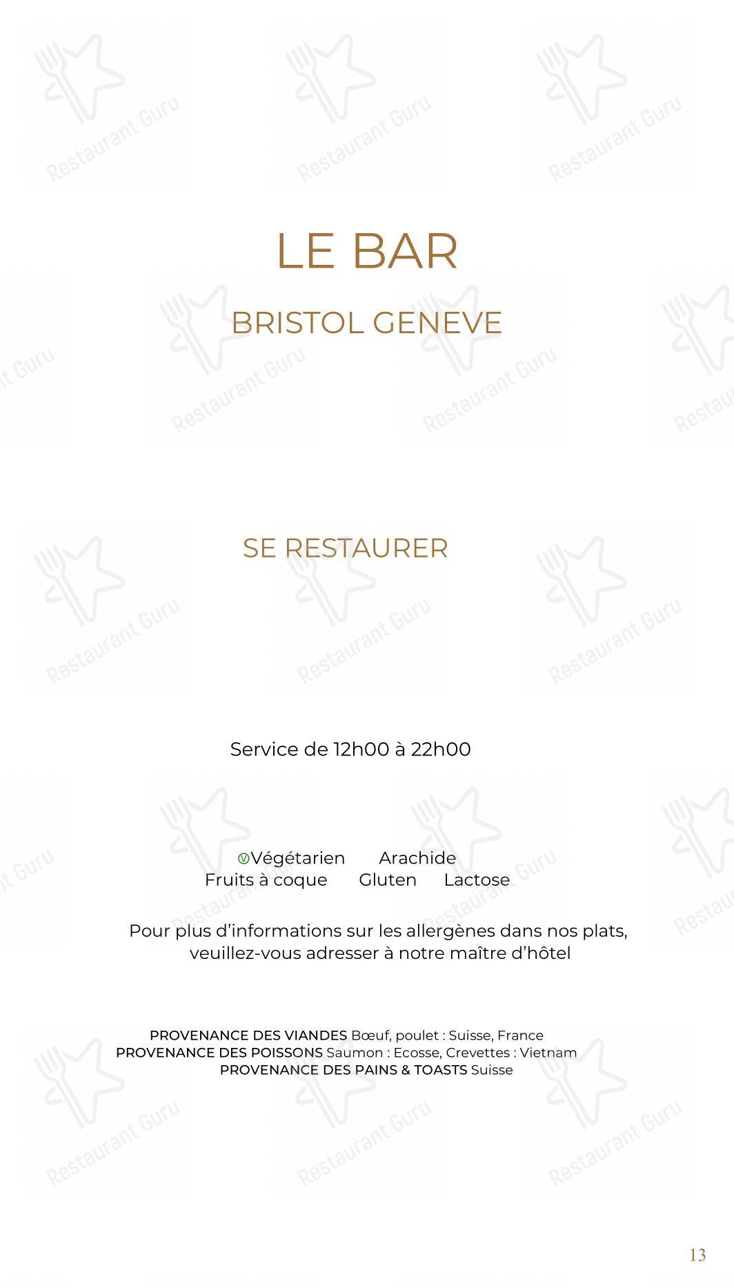 Dinner Menu per Côté Square in Ginevra