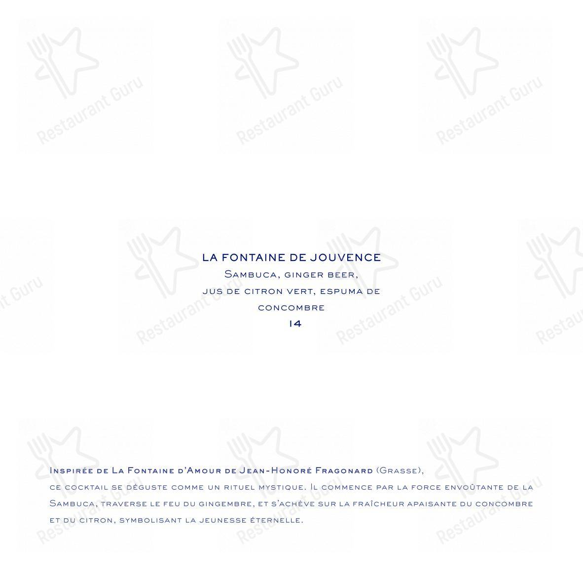 Menu pour Grand Café des Fleurs - Menu bar