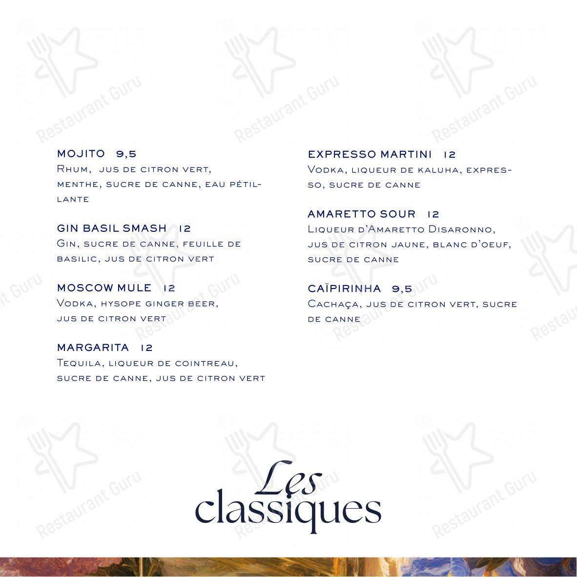 Grand Café des Fleurs dans Nice - Menu bar