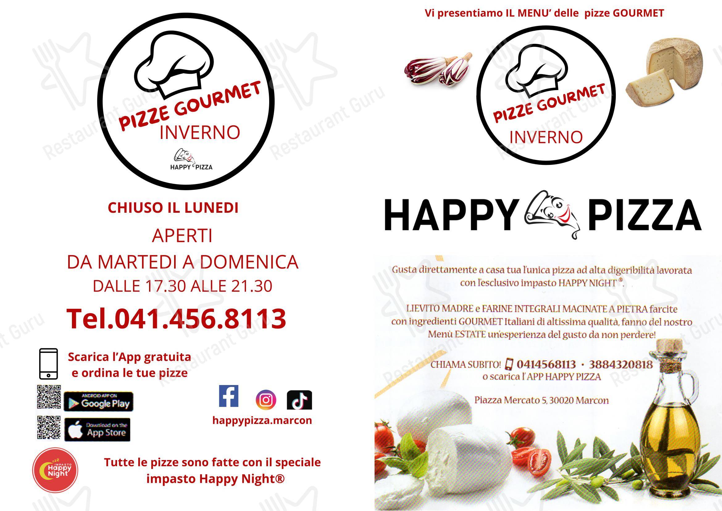 菜单 per Happy Pizza S.N.C. Di Sottana Andrea & C. pizzeria