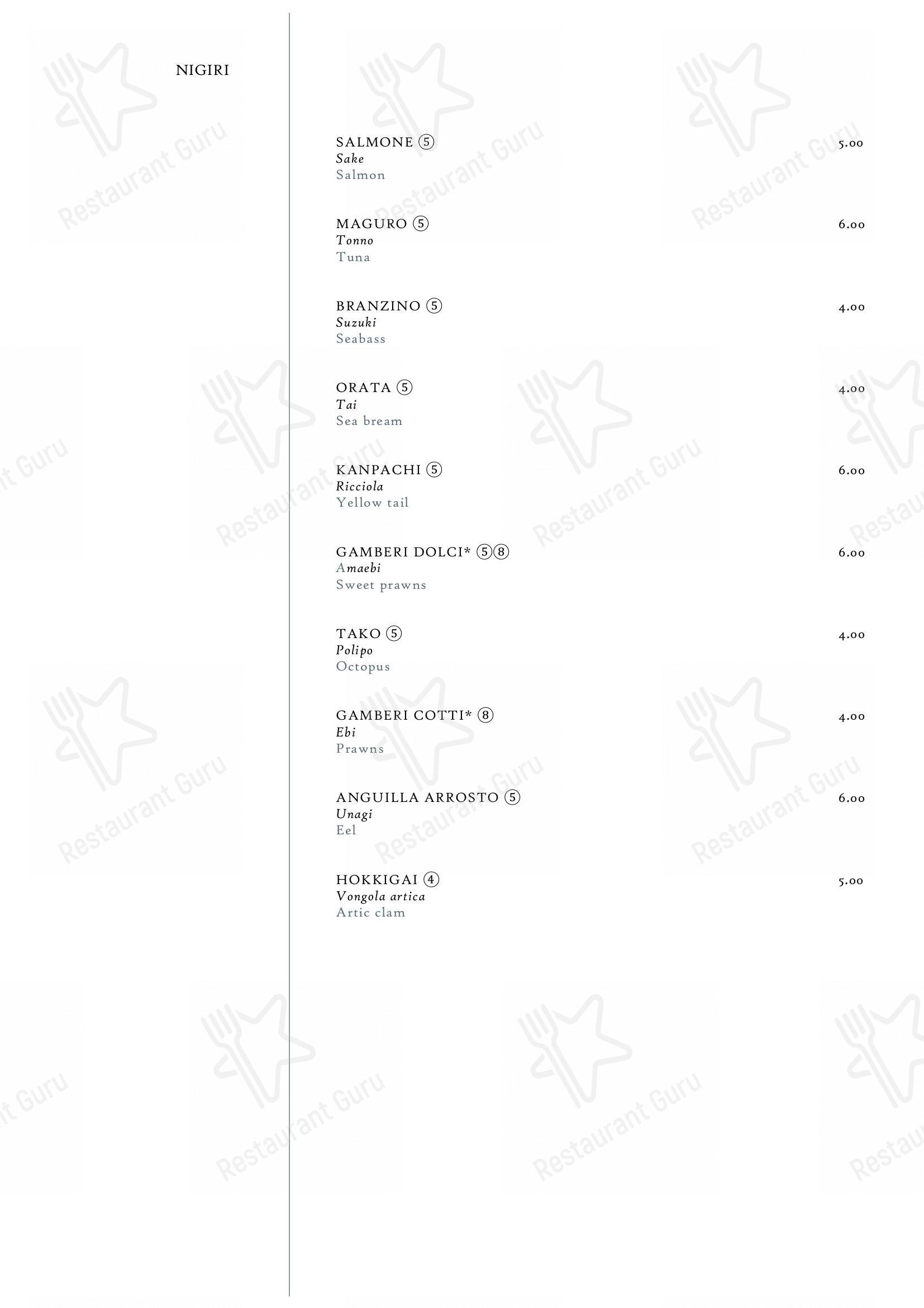 Menu di Hoseki - Menu