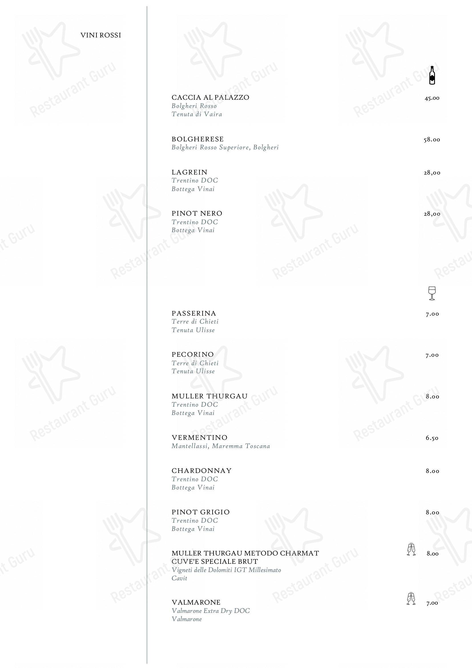 Menu per Hoseki in Firenze