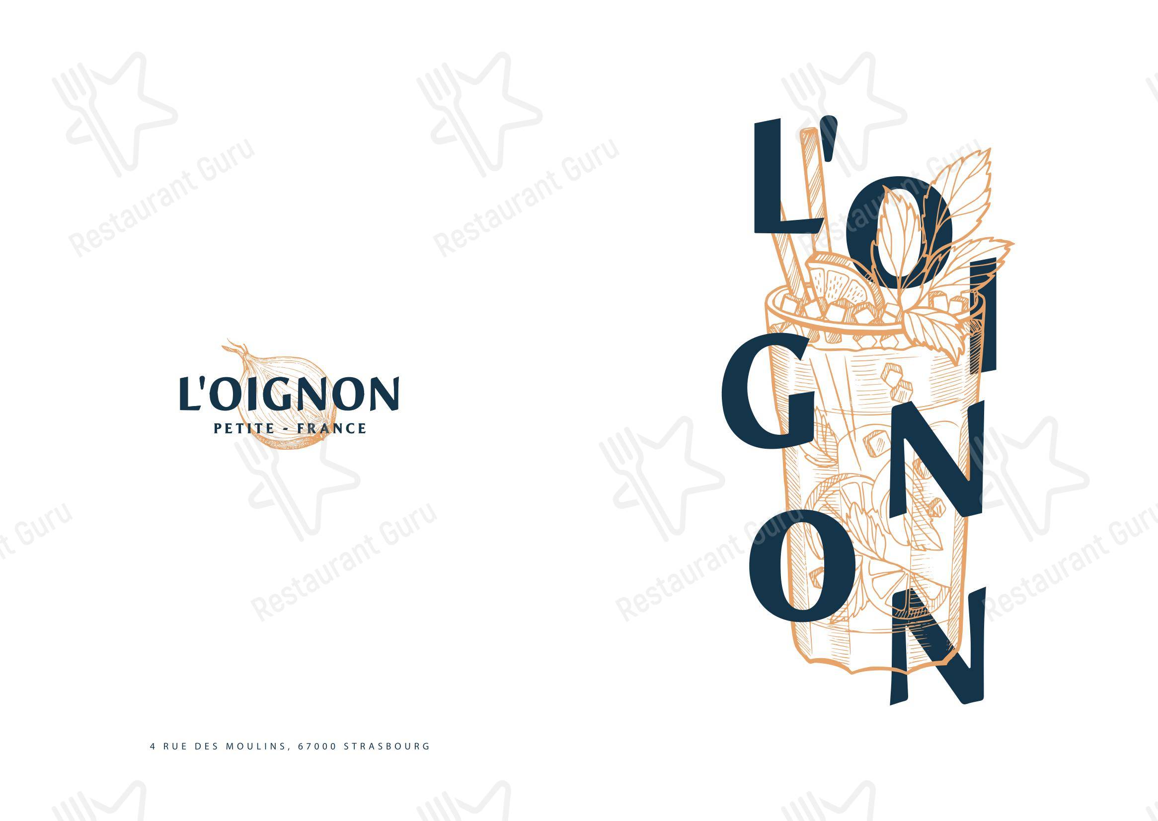 Menu pour L'Oignon - 菜单