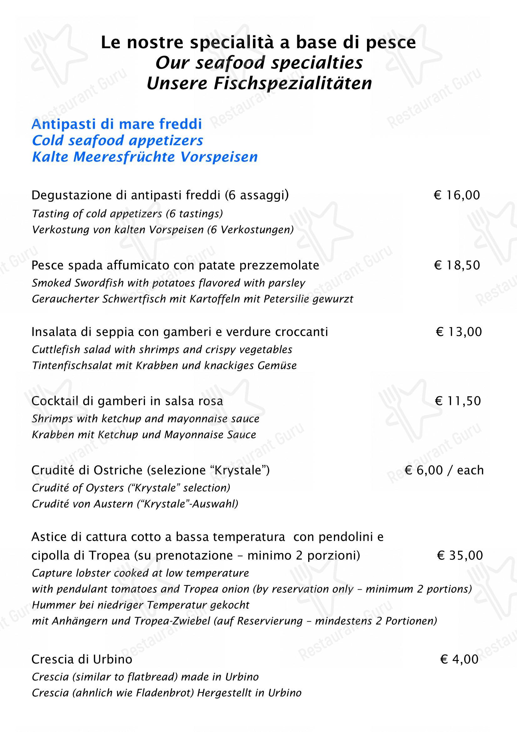 Коктейльная карта per La Riva da Franco pizzeria