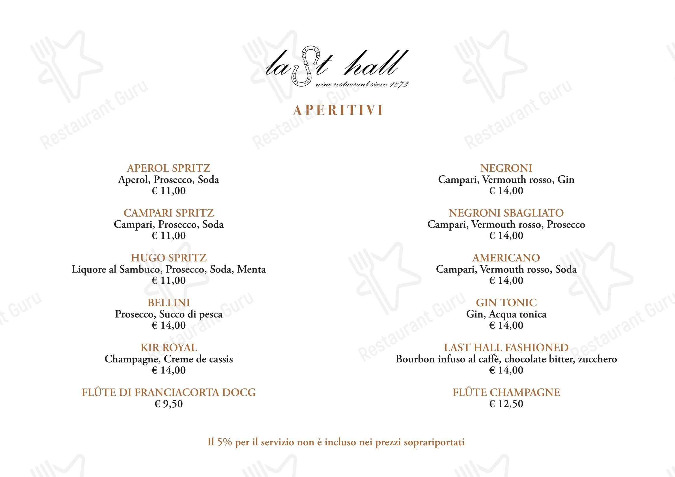 Last Hall dans Baveno - Menu bar