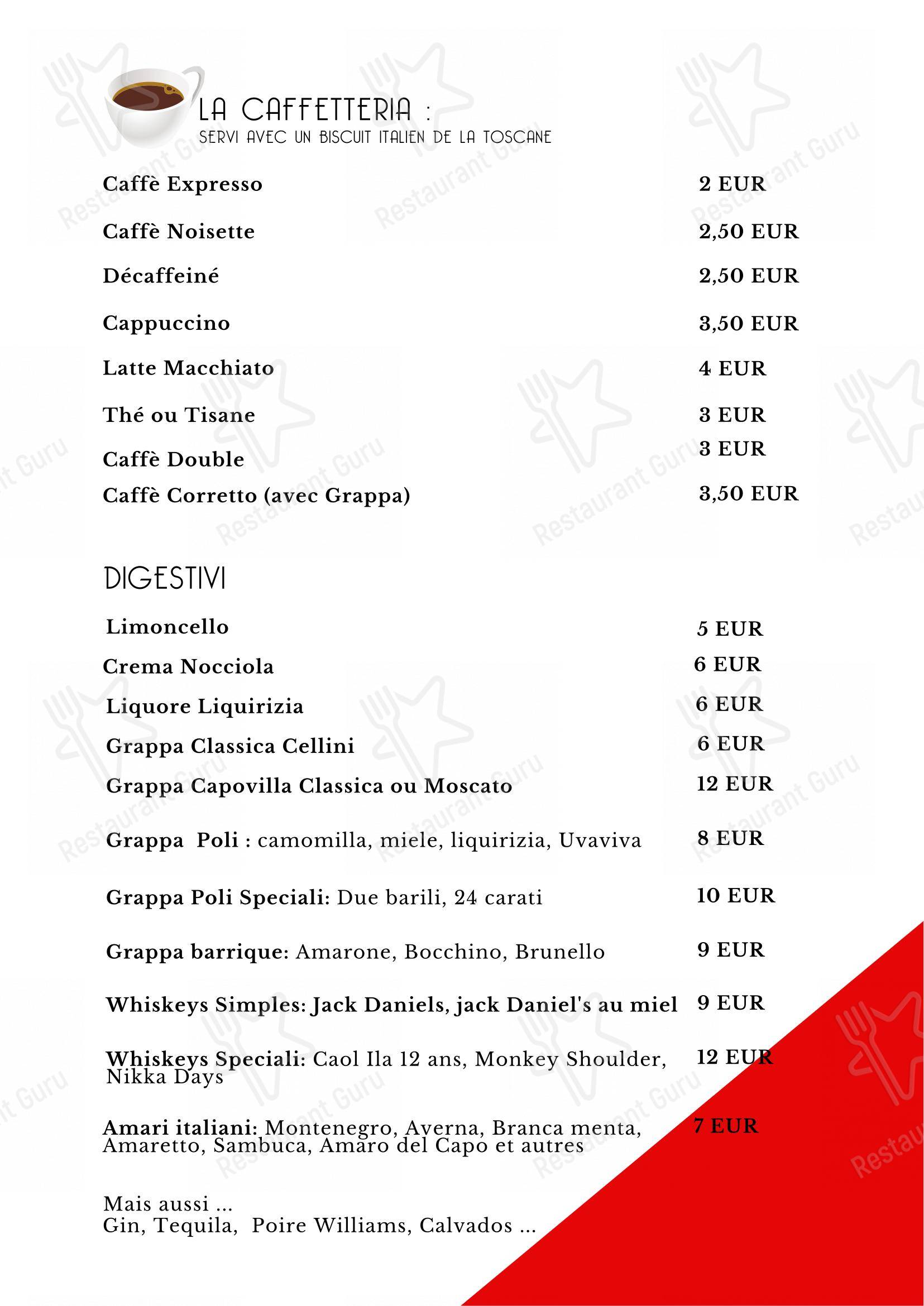 Menu pour Magnagati pizzeria