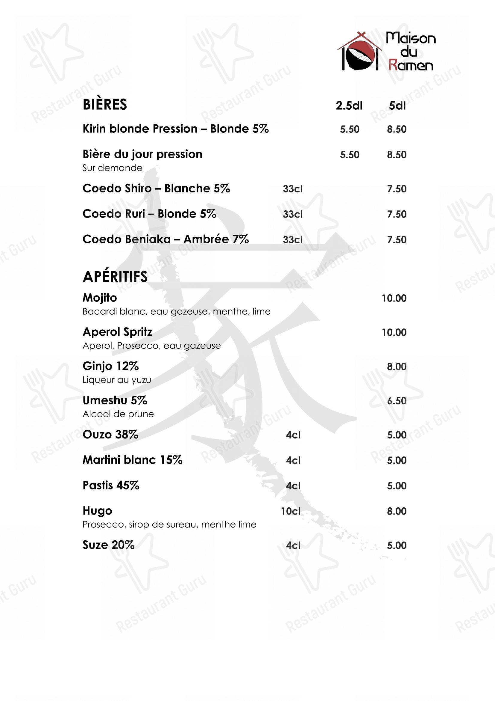 Menu pour Maison du Ramen restaurant