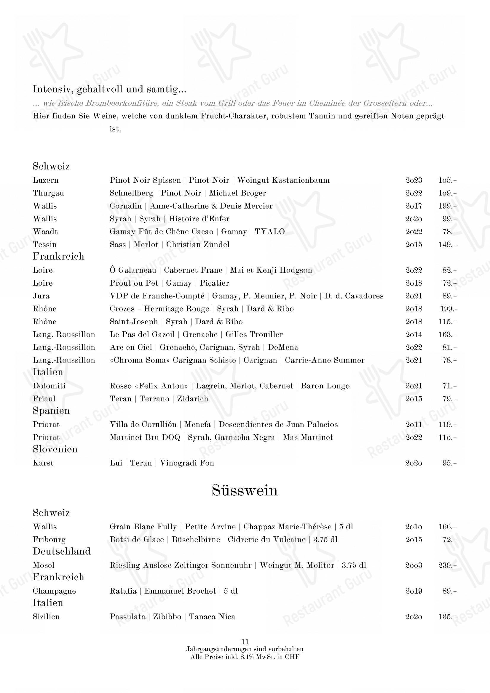 Menu di Neue Taverne - Ночное меню