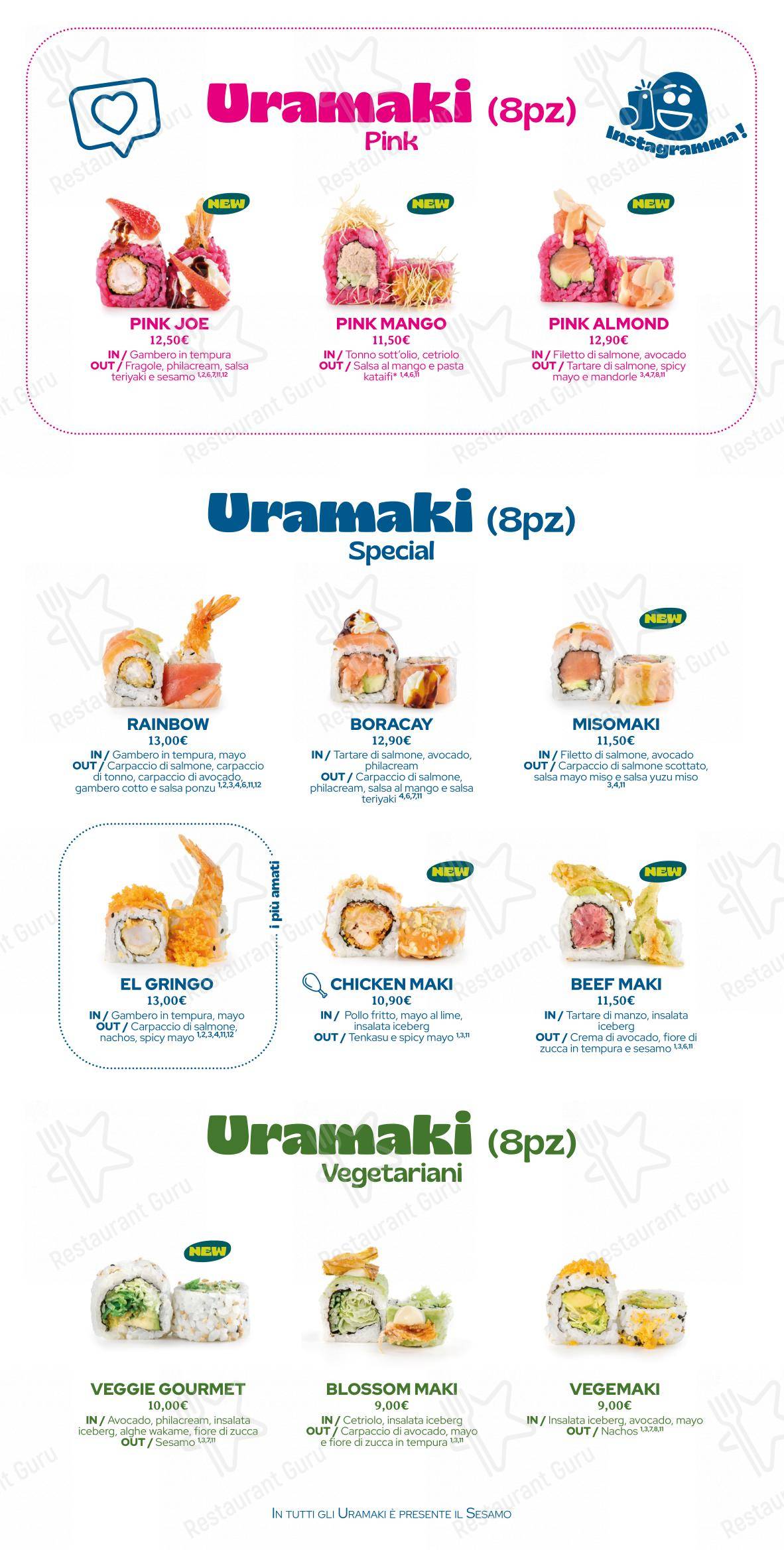 菜单 per NIMA Sushi ristorante