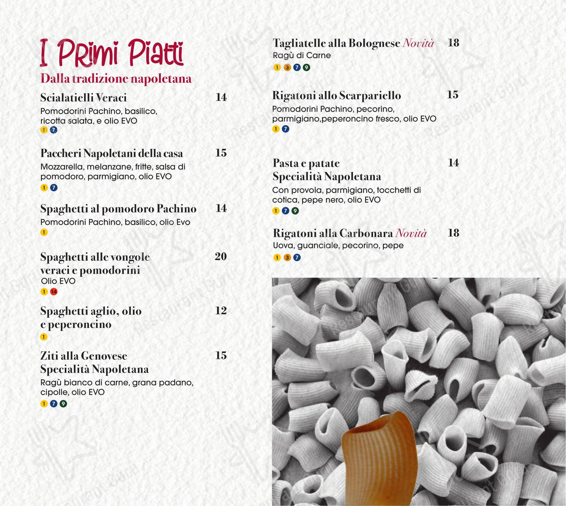 Menu di Peperino e Milano - Menu
