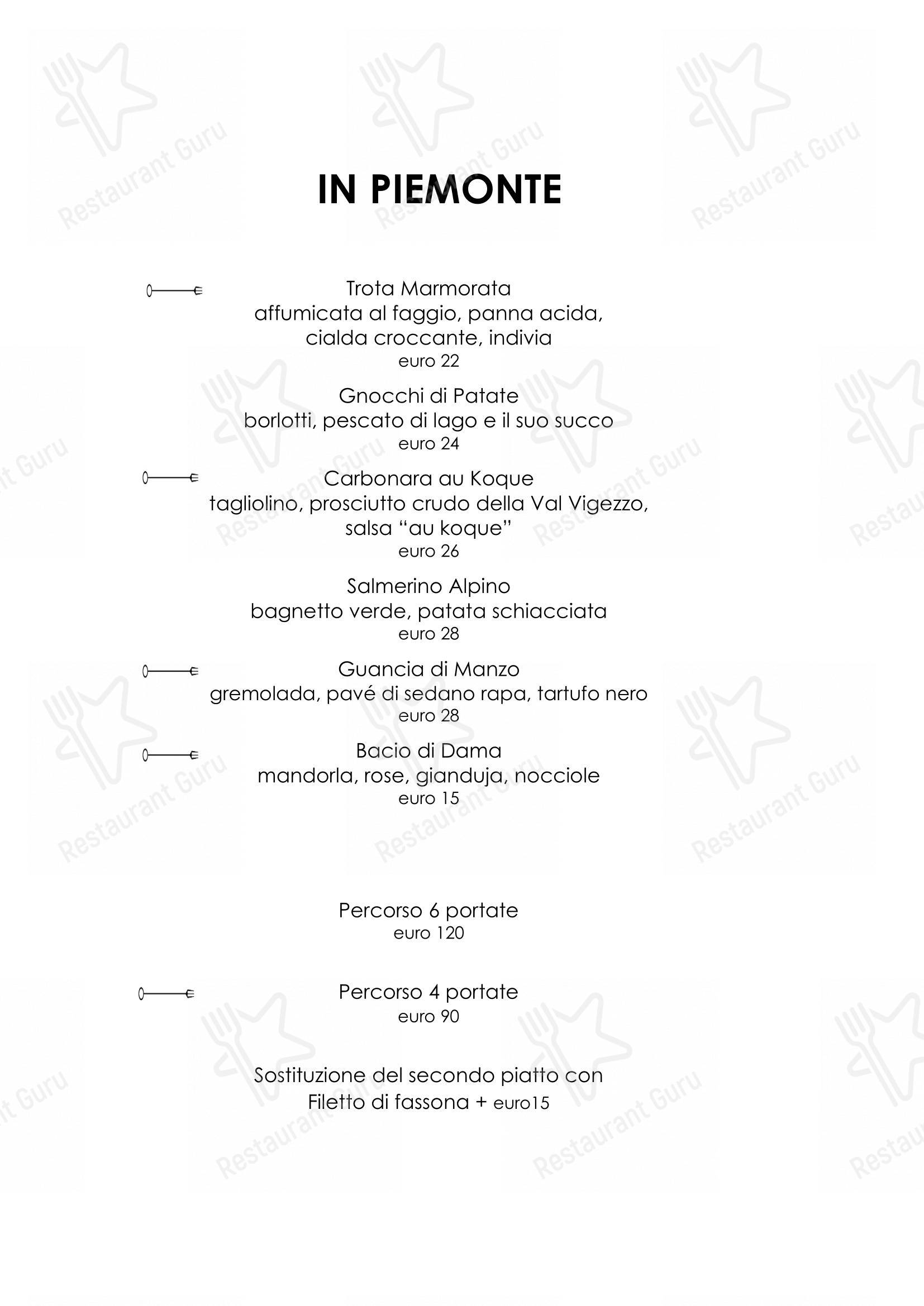 Menu di Ristorante Piccolo Lago - Детское