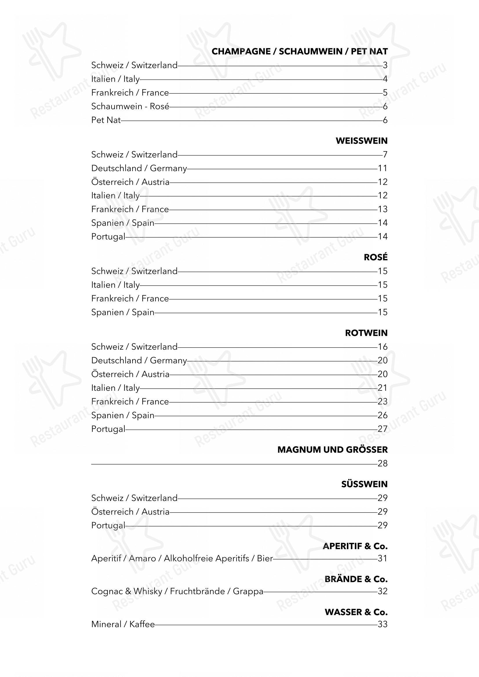 Основное меню per Blaue Ente in Zurigo