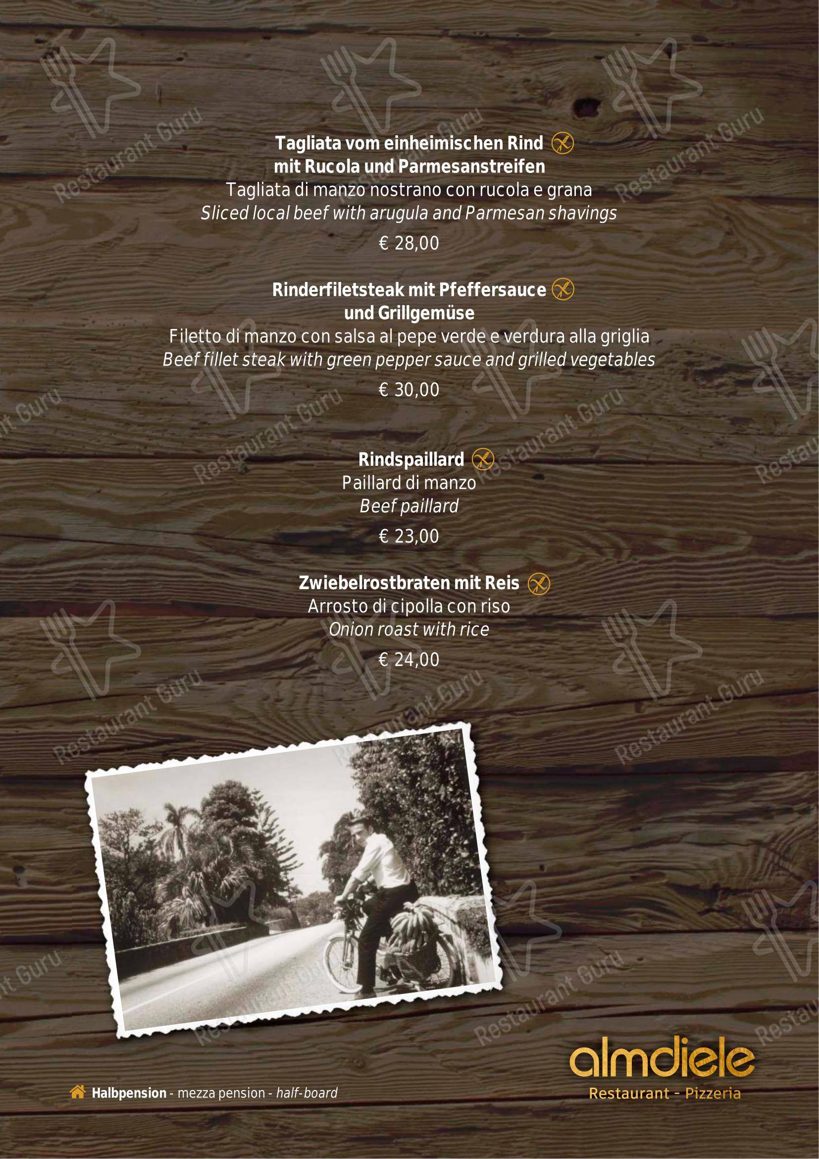 Menu di Ristorante Pizzeria Almdiele - 菜单
