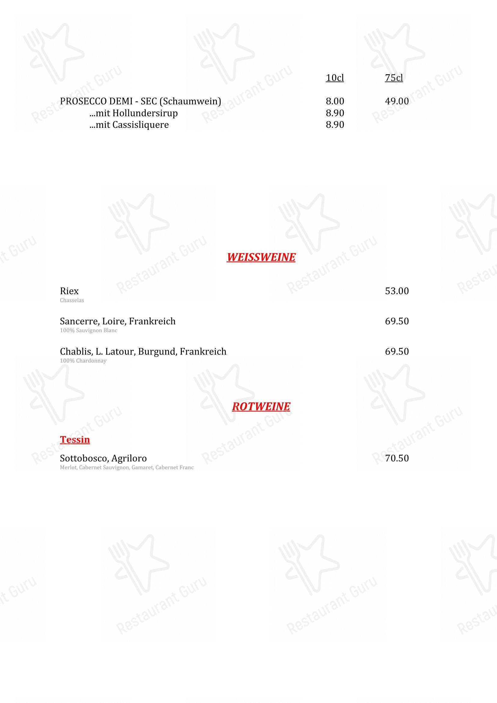 Restaurant Waldeck Ostermundigen in Ostermundigen - Menu bar