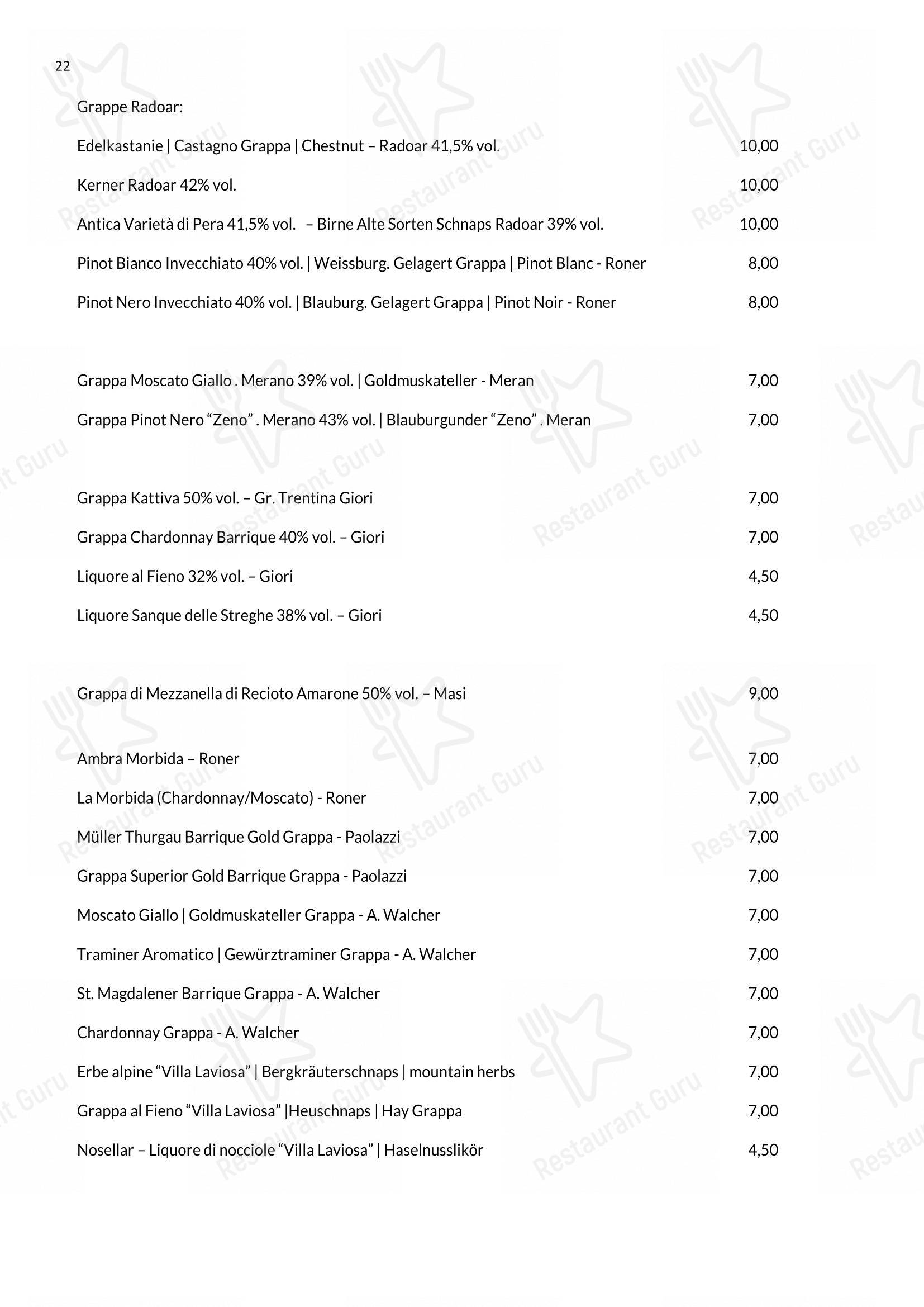 Menu di Rifugio Ütia Bioch - Menu
