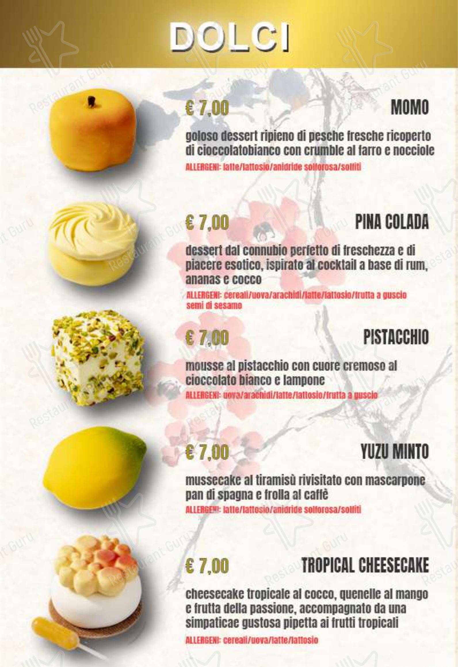 Menu di Ristorante Giapponese Kinshi - Menu