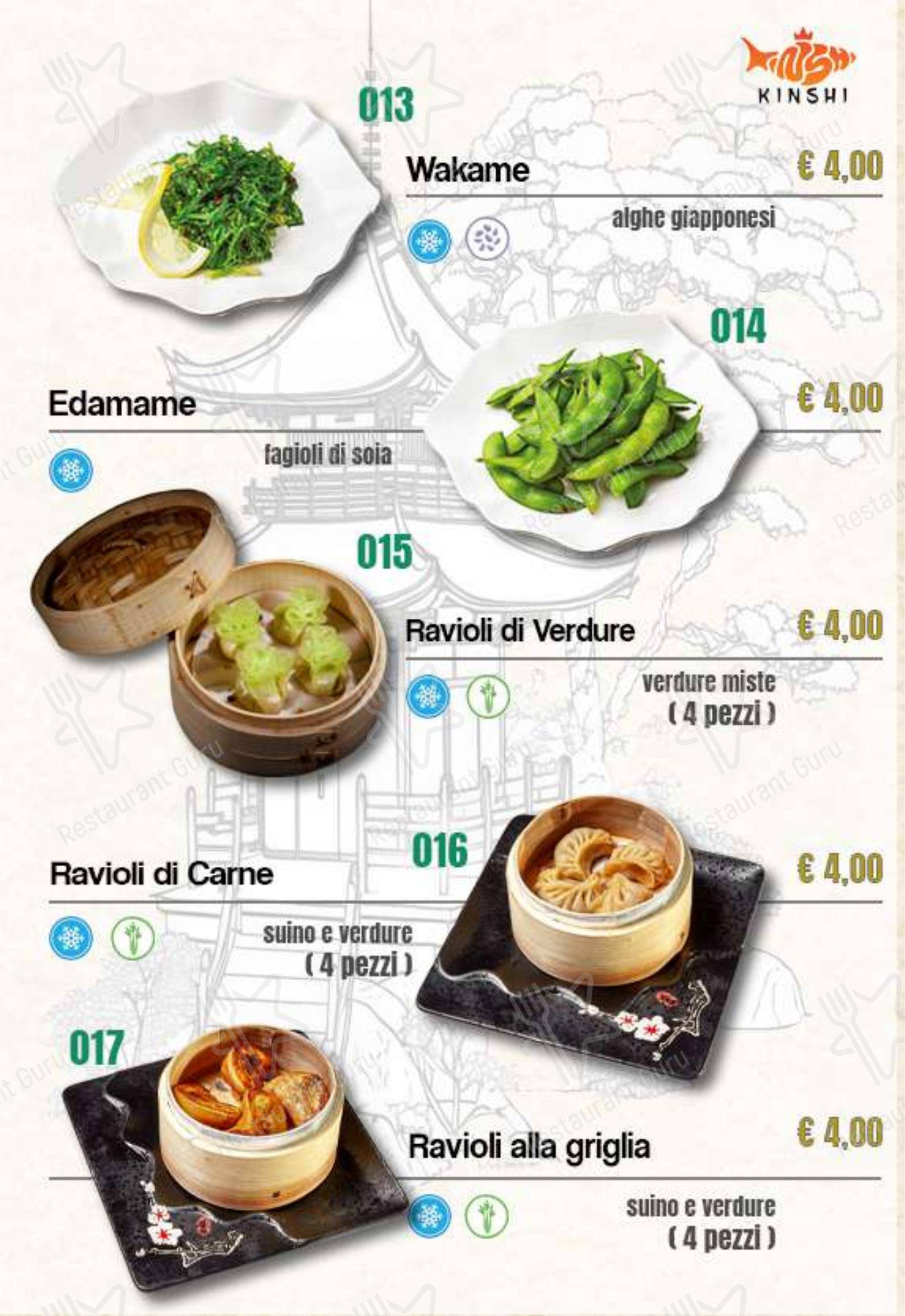 Menu per Ristorante Giapponese Kinshi ristorante