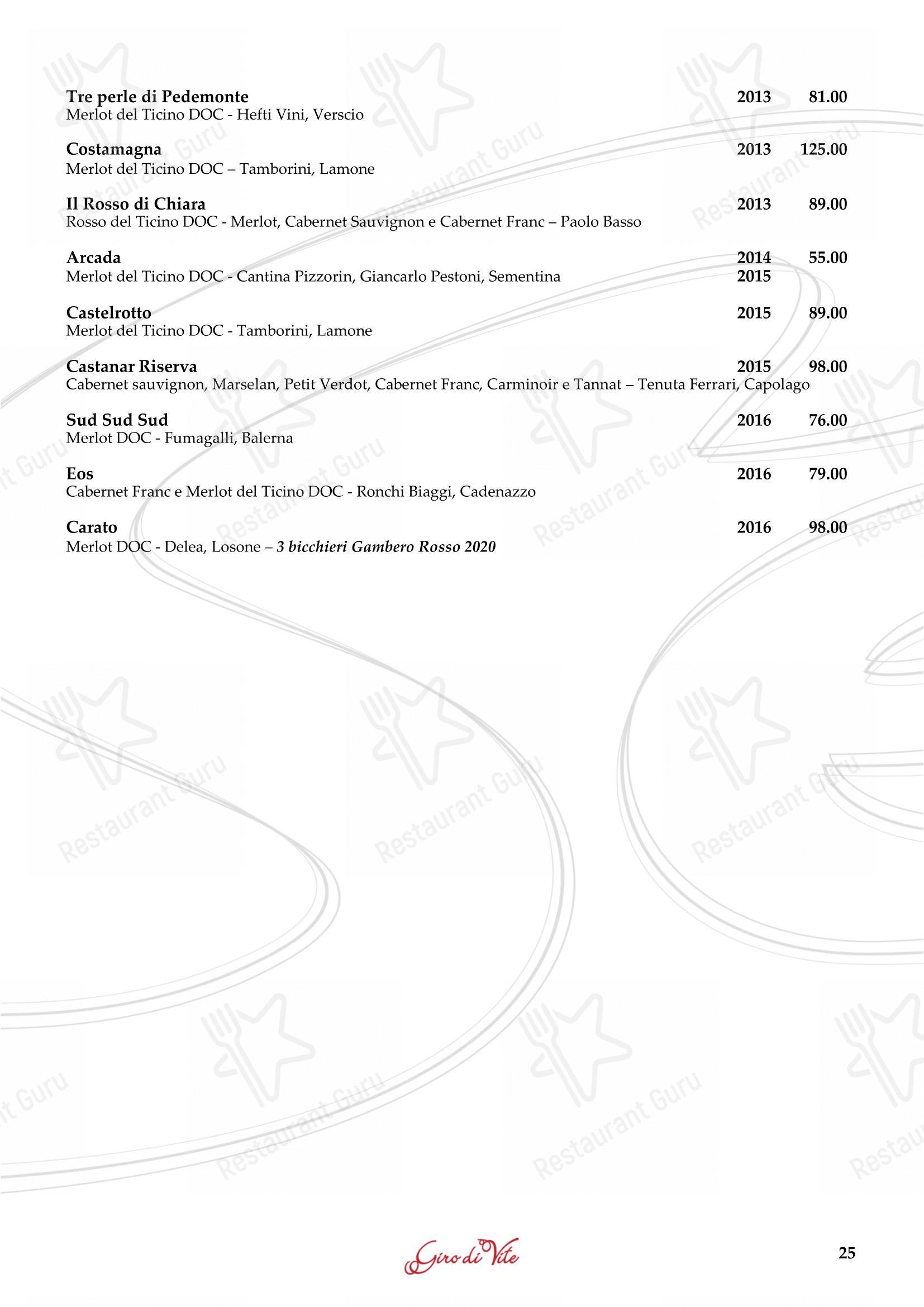 Основное меню per Ristorante Grotto Serta in Lamone