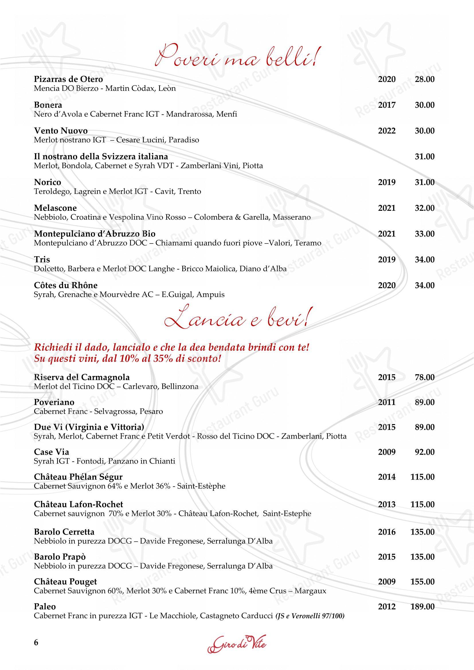 Основное меню per Ristorante Grotto Serta in Lamone