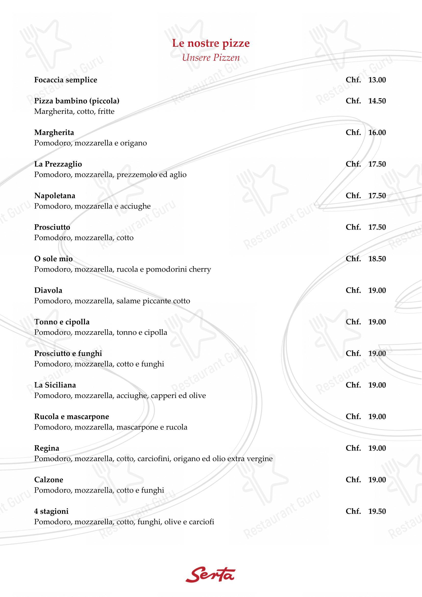 Menu di Ristorante Grotto Serta - Menu bar