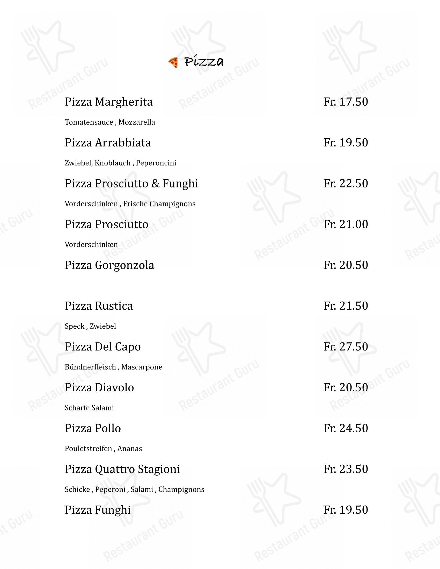 Menu per Rustica Restaurant und Pizzeria in Dietikon
