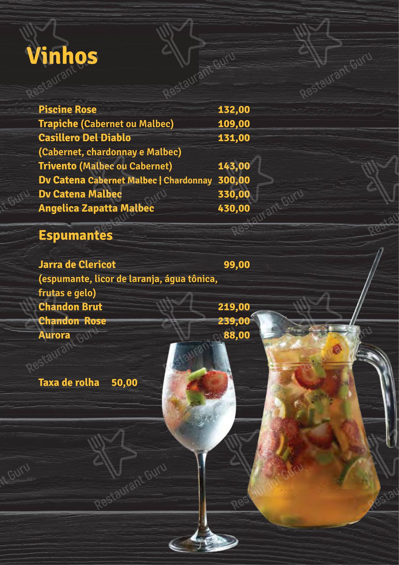 Shinryu em Atibaia - Menu