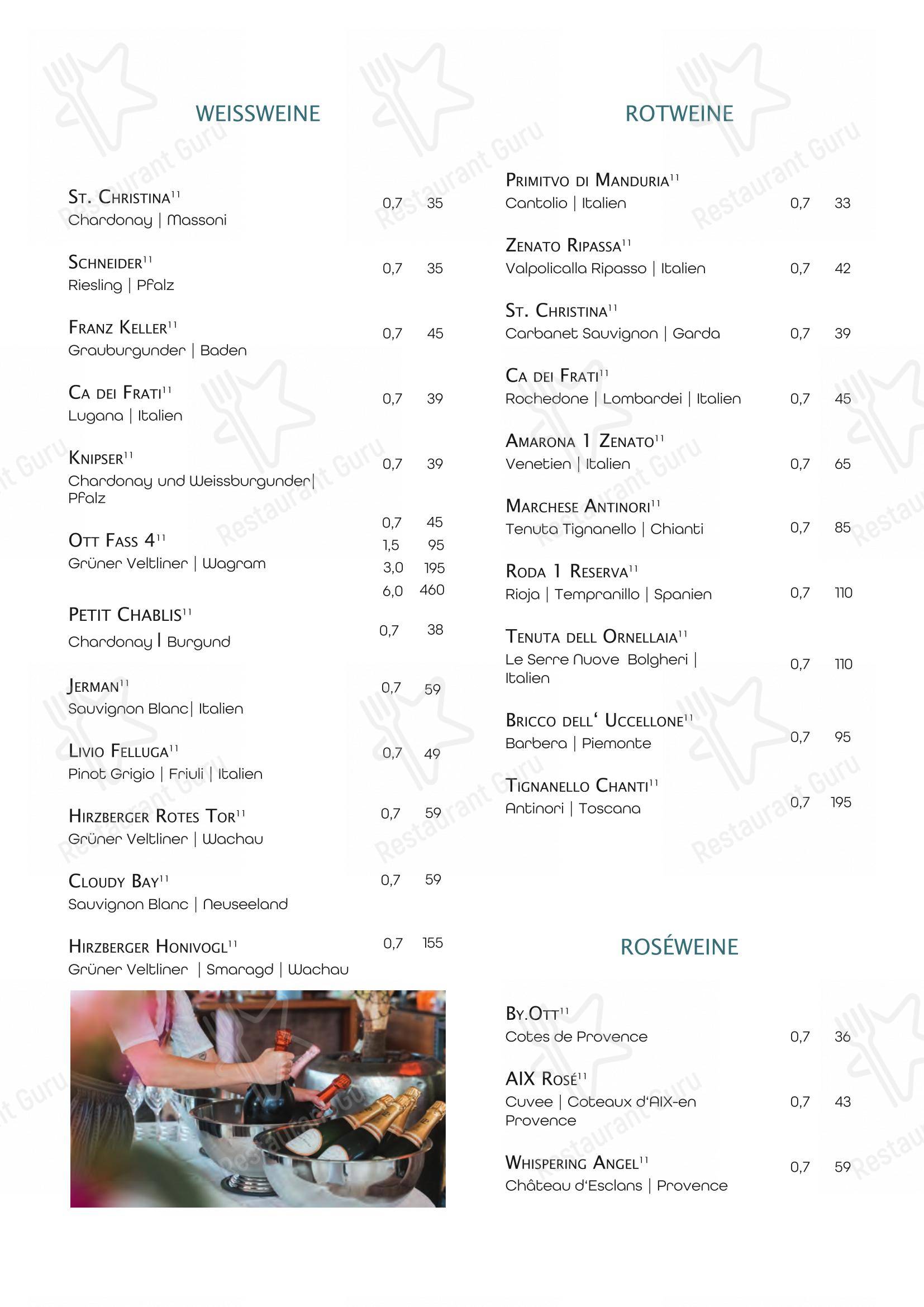Menu pour Strandhouse Starnberg - Основное меню