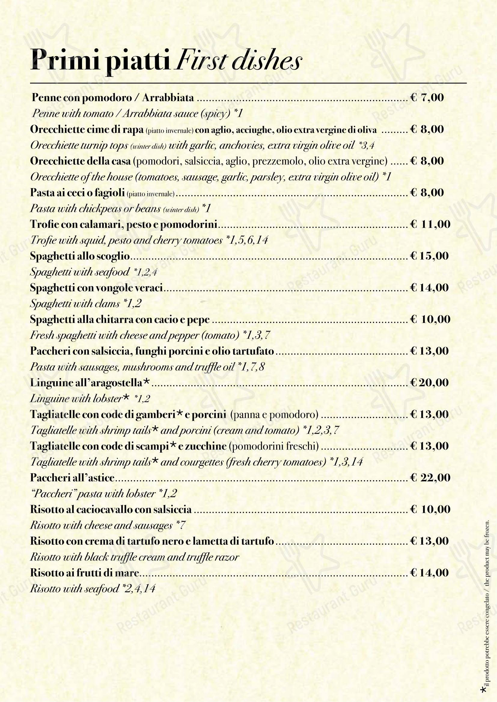 Menu per Strippoli Milano in Milano