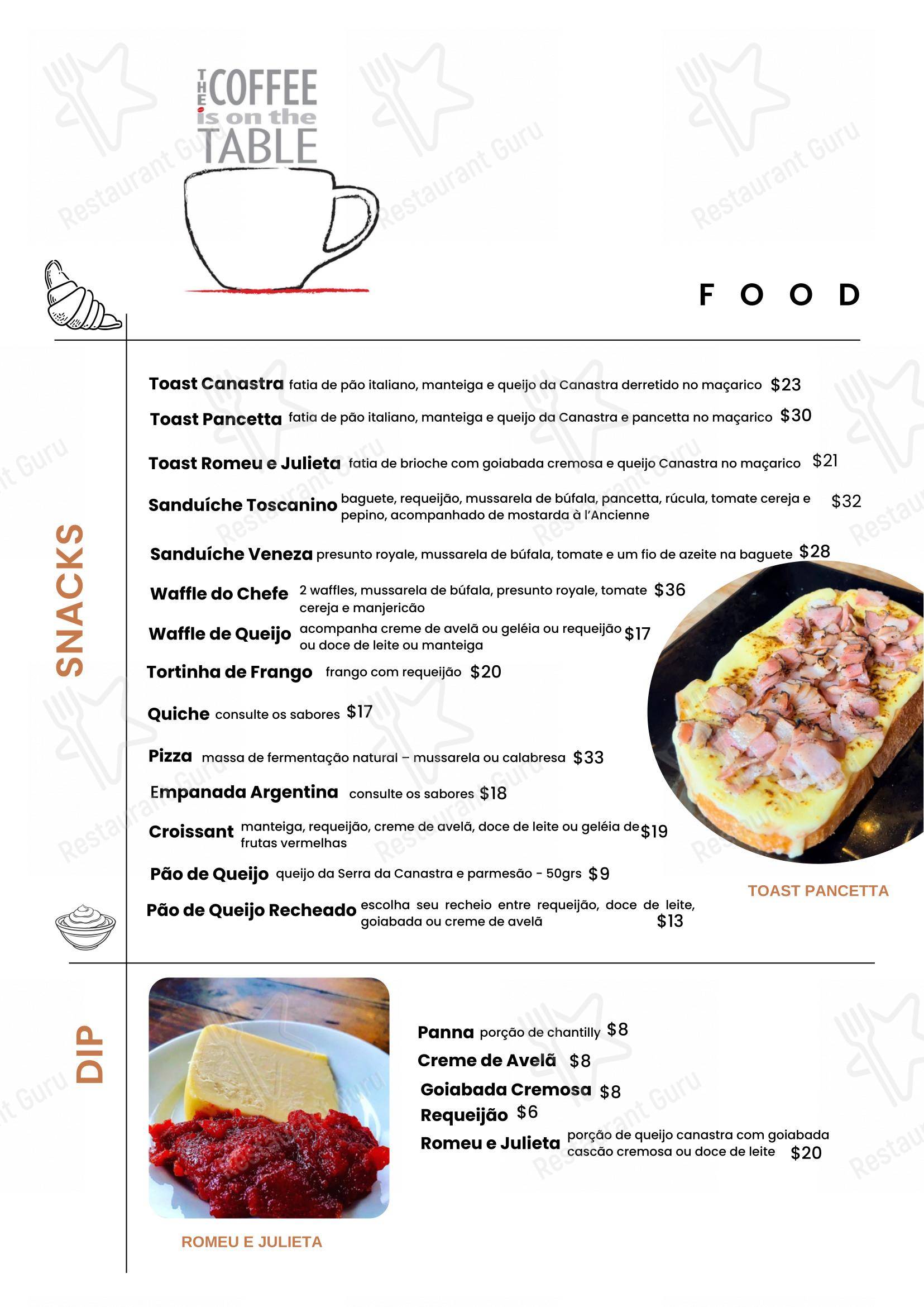 The Coffee Is On The Table - Menu